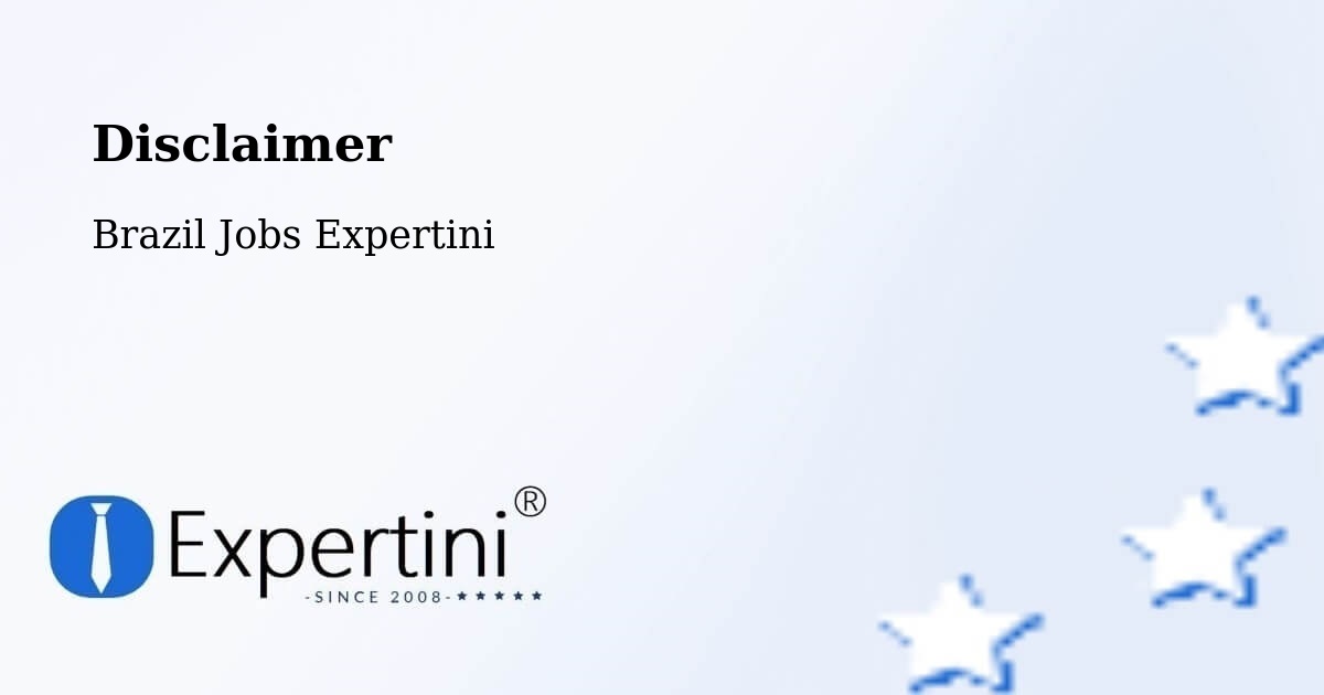 Disclaimer – Jesúpolis - Brazil Jobs Expertini